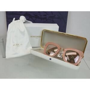 NWT BOUCHERON NUDE GOLD BC0015S 005 CAT EYE 47MM SQUARE SUNGLASSES $ 800 FRANCE